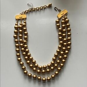 Carolee Three-Strand Beaded Necklace - Gold tone Jewelry